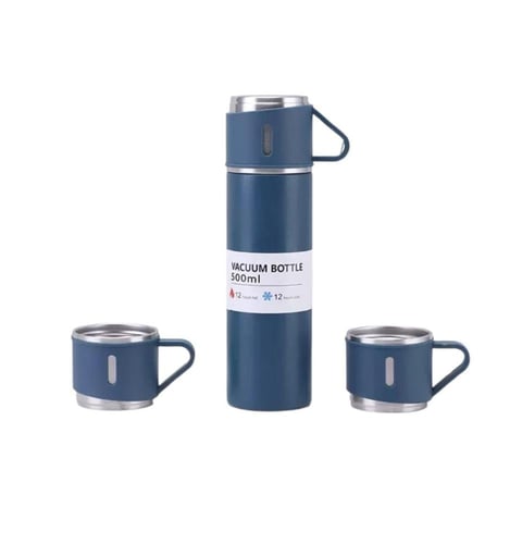 طقم مج حراري فاخر 500 مل مع كوبين - متعدد الألوان