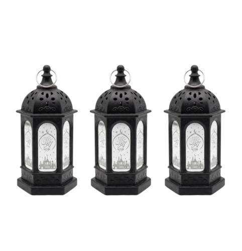 مجموعة فوانيس رمضانية ببطارية 3 حبة