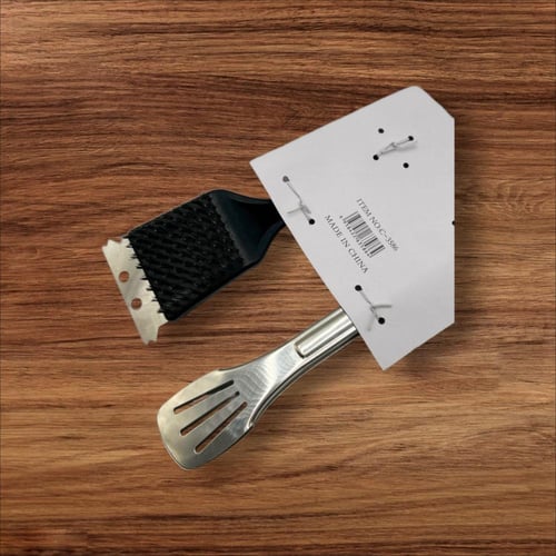 فرشة تنظيف حديد مع ملقاط