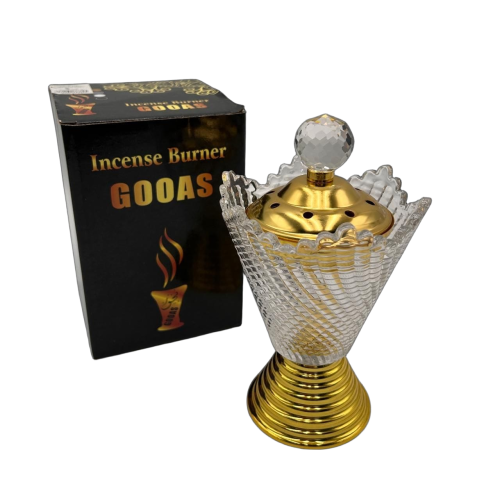 مبخرة فاخرة تصميم اكرلك بلمسة ذهبية أنيقة