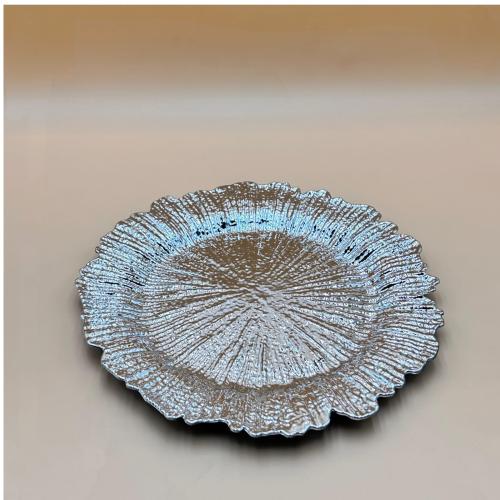 طبق تقديم فضي للحلويات والمكسرات والمعمول