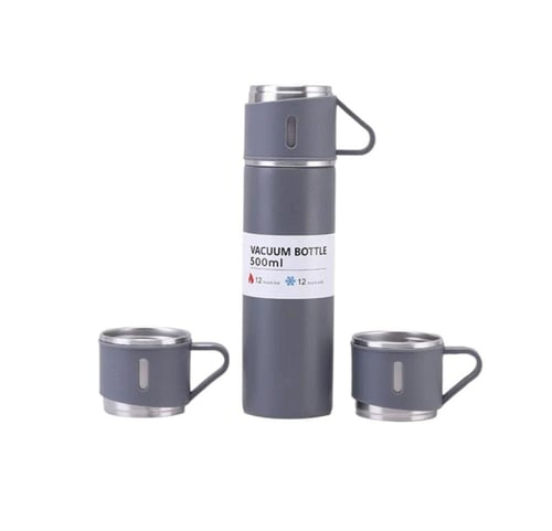 طقم مج حراري فاخر 500 مل مع كوبين - متعدد الألوان