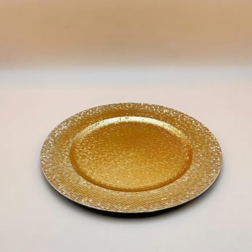 طبق تقديم ذهبي للحلويات والمكسرات والمعمول