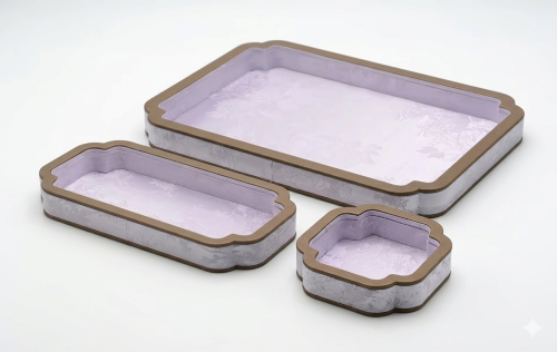 Jewelry and perfume display tray (mauve) 3 pieces