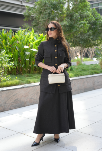 Brown Wool Skirt with jacket