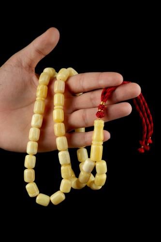 سبحة كهرمان كلنقرادي محاحي مع شهادة