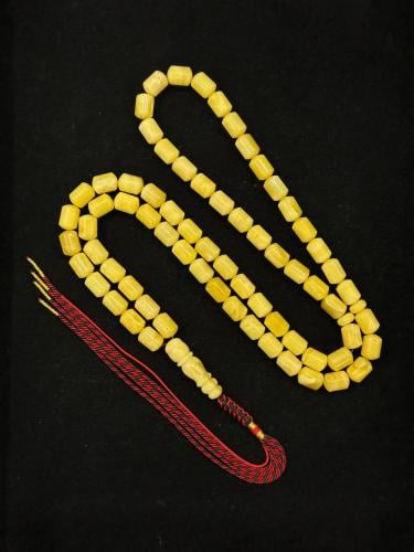 سبحة كهرمان طبيعي مع شهادة