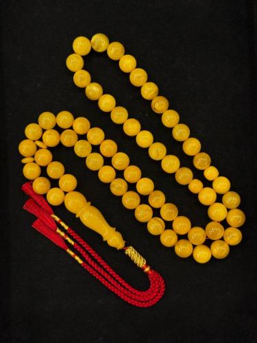 سبحة كهرمان طبيعي مع شهادة