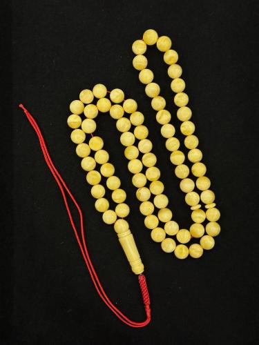 سبحة كهرمان طبيعي مع شهادة