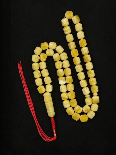 سبحة كهرمان طبيعي مع شهادة