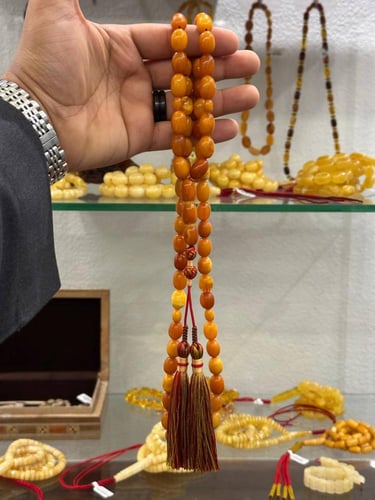 سبحة كهرمان ألماني طبيعي مع شهادة