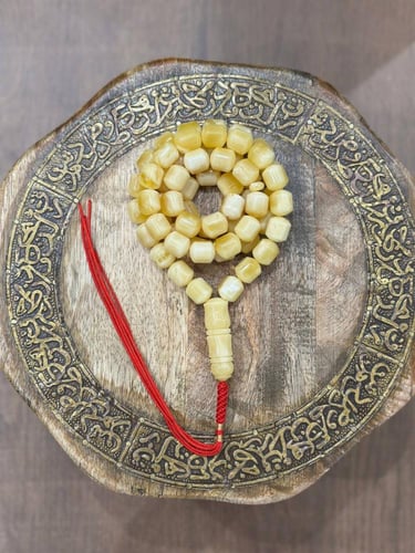 سبحة كهرمان طبيعي مع شهادة