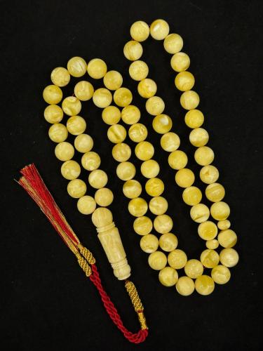 سبحة كهرمان طبيعي مع شهادة