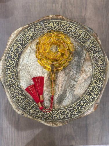 سبحة كهرمان شفاف