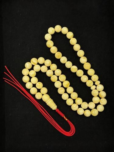 سبحة كهرمان طبيعي مع شهادة