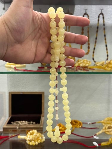 سبحة كهرمان حجر واحد