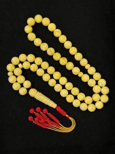 سبحة كهرمان طبيعي مع شهادة