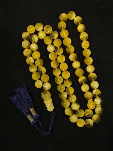 سبحة كهرمان طبيعي مع شهادة