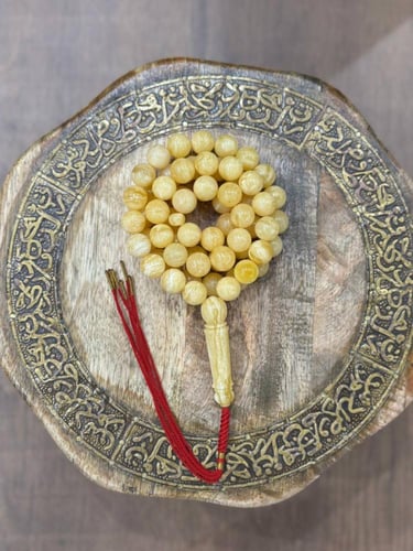 سبحة كهرمان طبيعي مع شهادة