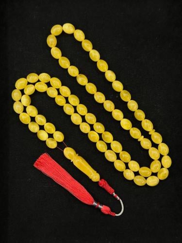 سبحة كهرمان طبيعي مع شهادة