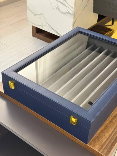 صندوق تخزين جلد فاخر للسبح