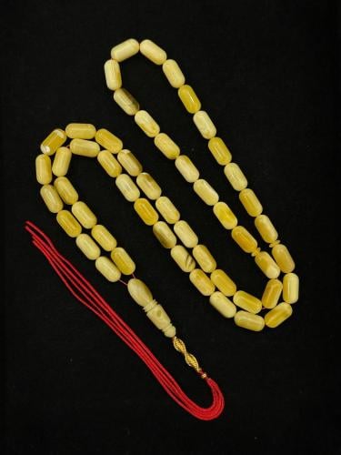 سبحة كهرمان طبيعي مع شهادة