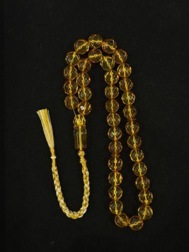 سبحة كهرمان طبيعي تراش