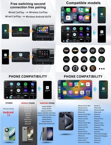 محول كاربلاي لاسلكي بلوتوث من فيفيل