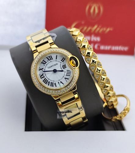 طقم كارتير بالون ساعة وسوار وخاتم نسائي استل ستيل...