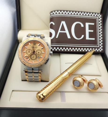 فرزاتشي التميز والاناقة طقم ساعة ومحفظة وكبكات وقل...