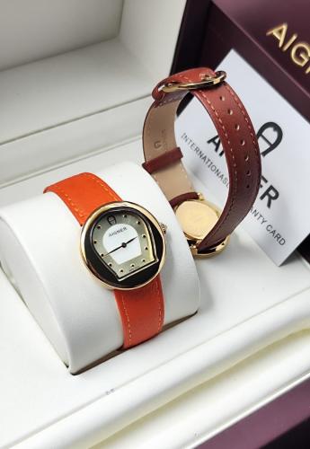 ساعة نسائي اقنر جلد ماستر كوالتي كرت الماركة +البو...