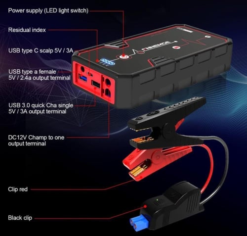 جهاز تشغيل لبطارية السيارة محمول بذروة 2000 امبير،...