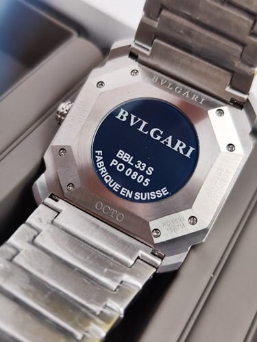 ساعة ماركة بولغاري استل ستيل مع كامل ملحقاتها