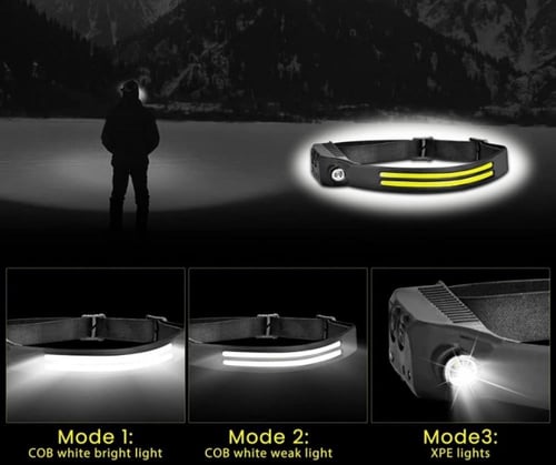 مصباح راس احترافي بتصميم شريط قابل لاعادة الشحن مع...