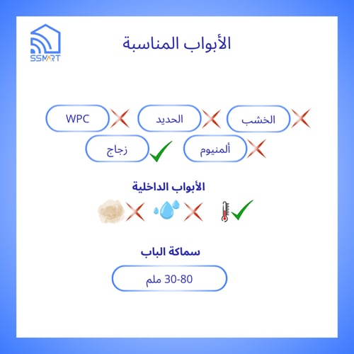 قفل باب زجاج ذكي بلوتوث مع واي فاي SLOK