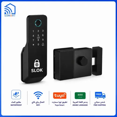 قفل باب حديد خارجي ذكي SLOK 903 WiFi – مقاوم للماء...
