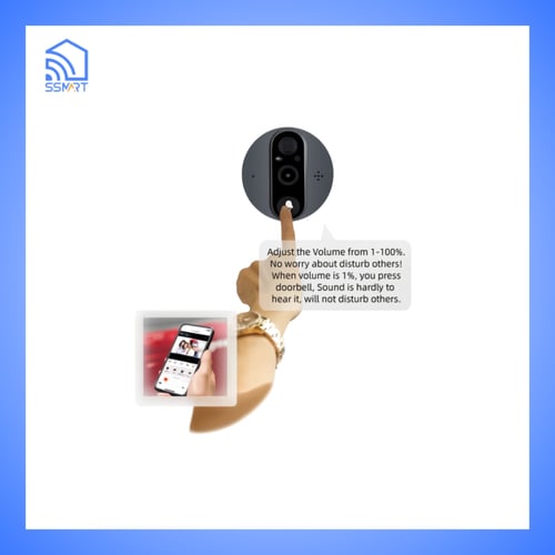 جرس ذكي كاميرا مع شاشة wireless