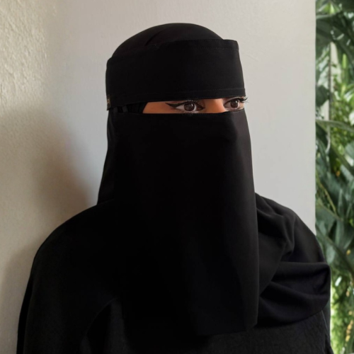 Middle-sized niqab (9 inches) double straight
