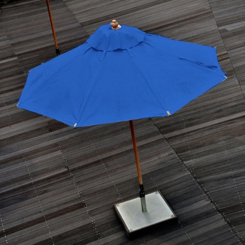 مظلة بحر لون ازرق بعجلات متحركة وقاعدة من الحديد و...