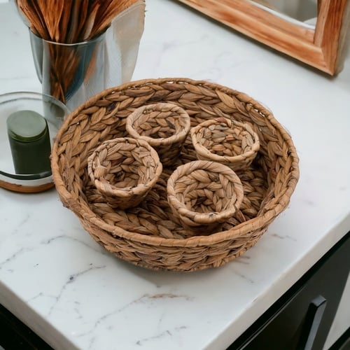 صحن خوص مدور مقسم متعدد الاستخدام