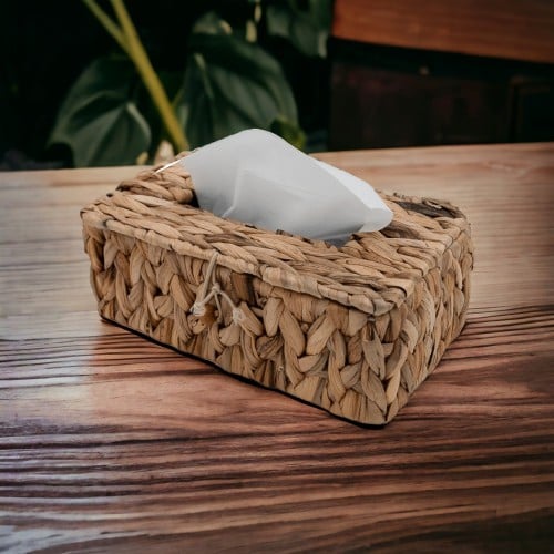 علبة مناديل راتان منسوجة يدويا