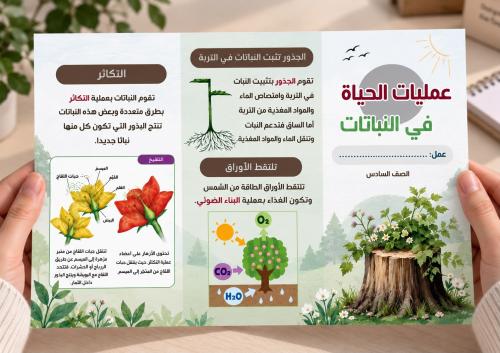 مطوية عمليات الحياة في النباتات