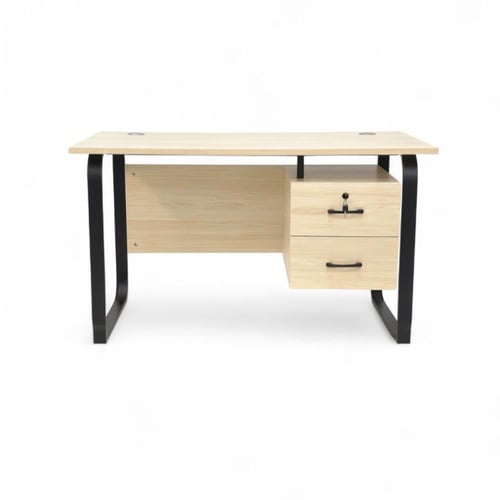 مكتب عمل خشبي مع أدراج وقفل