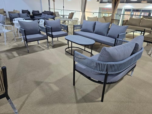 جلسة خارجية "تراس مودرن" - 7 أشخاص لون رمادي