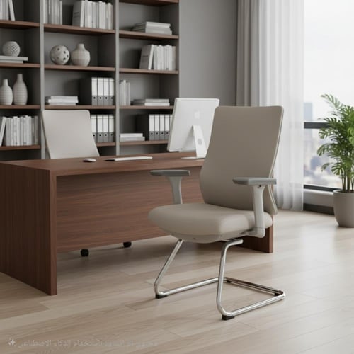 كرسي مكتب جلد ثابت