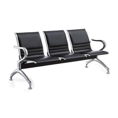 كرسي انتظار ثلاثي فاخر جلد اسود