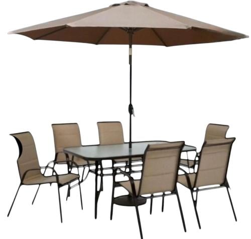 طاولة طعام خارجية "أويسس بمظلة