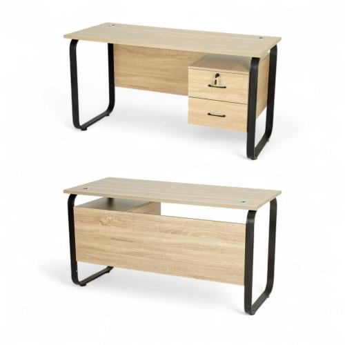 مكتب عمل خشبي مع أدراج وقفل