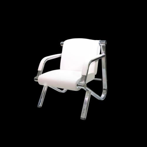 كنب جلد مكتبي مفرد لون ابيض