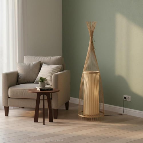مصباح أرضي بتصميم قمعي مستوحى من الطبيعة